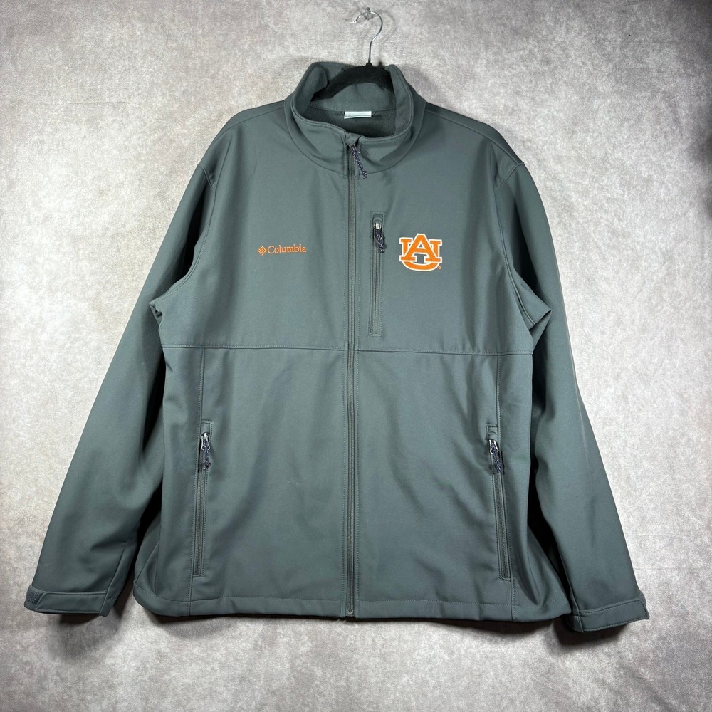 Columbia Auburn Tigers Grande Gris Ascender‎ Softshell Jacket Mens Size XL Gray
